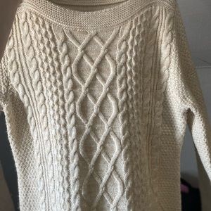 croft & barrow cream cable knit sweater (longer than shown)